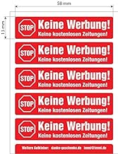 immi 5 STOP Werbung Briefkasten-Aufkleber 58x13mm in Rot z.B.f.Renz Briefkasten