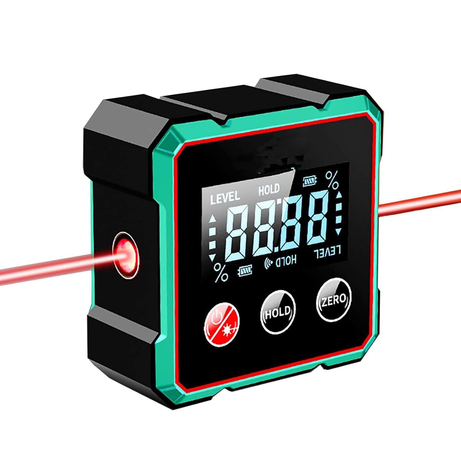 Buscador de ángulo Digital magnético con láser electrónico, Herramienta de búsqueda de ángulo aneedbaby,Nivel Digital con Pantalla LCD,Nivel de láser magnético Fuerte Recargable