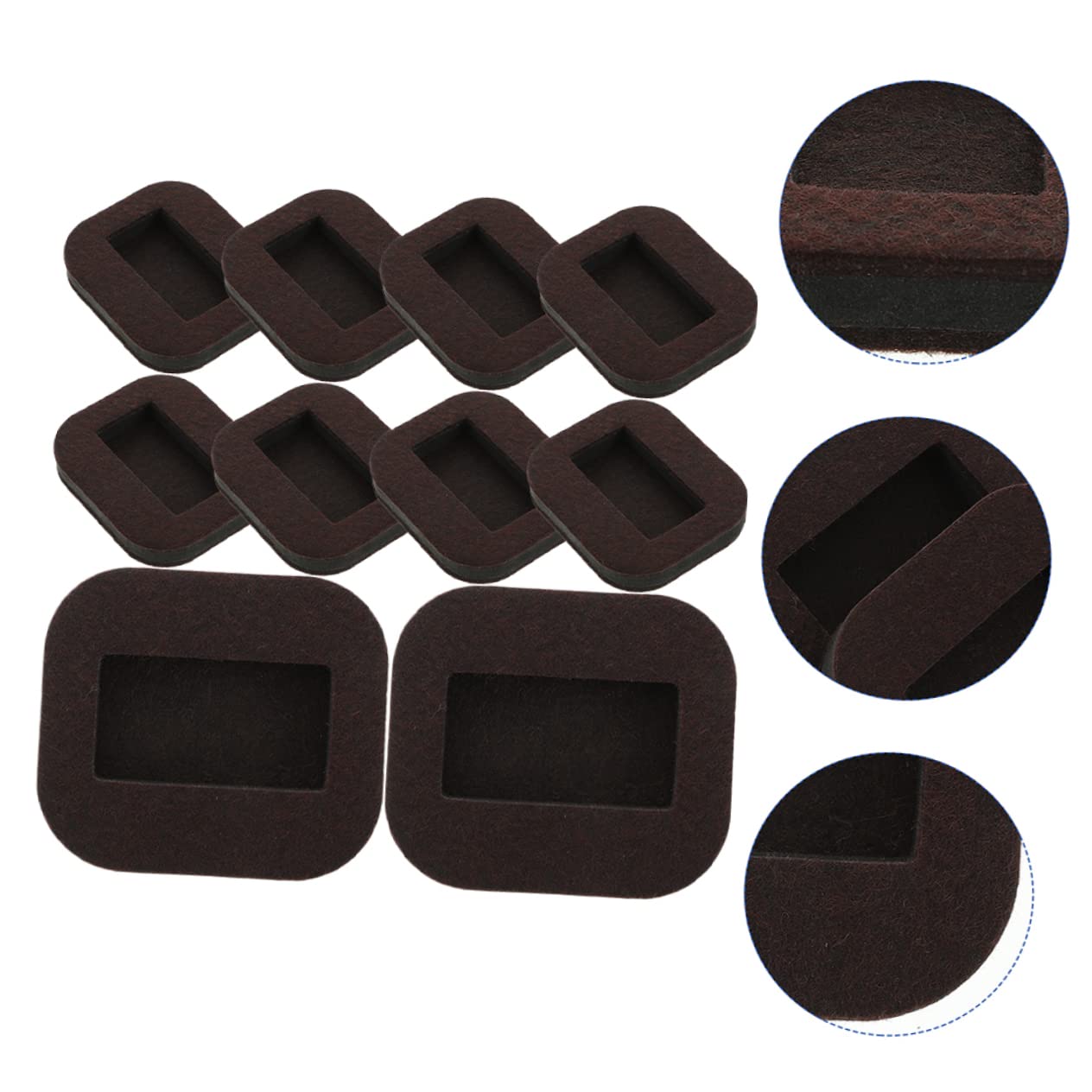 UKCOCO 30piezas Fieltro Antideslizante para Patas De Muebles De Suelo para Sillas y Mesas Copas para Ruedas De Sillas Cuadradas y Resistentes para Pisos De Dura