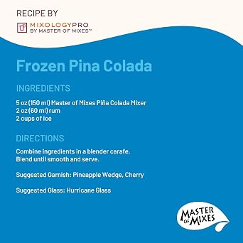 Master of Mixes Pina Colada Drink Mix, Ready To Use, 1.75 Liter Bottle (59.2 Fl Oz), Pack of 3