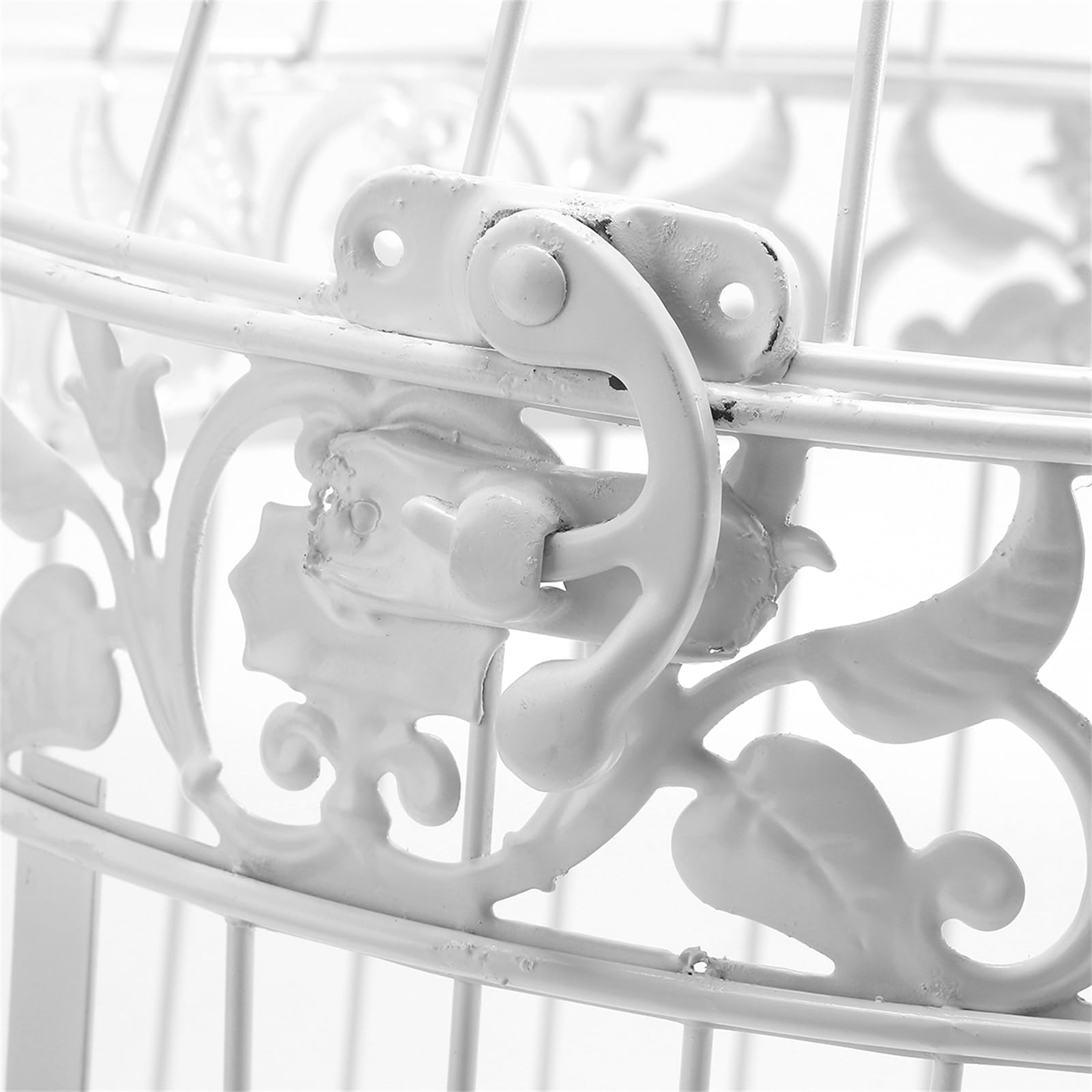 Cage décorative pour oiseaux en fer blanc pour mariages, événements, décoration de la maison, à suspendre avec crochet (35 x 19 cm)