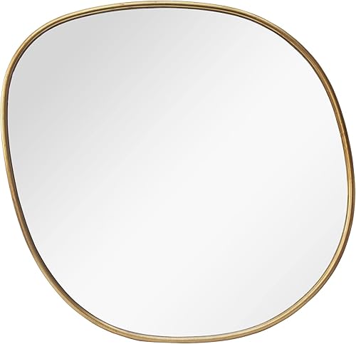 Espejo de pared de metal irregular espejo de pared decorativo para sala de estar dormitorio baño entrada oro antiguo 2975 pulgadas de ancho x 32625