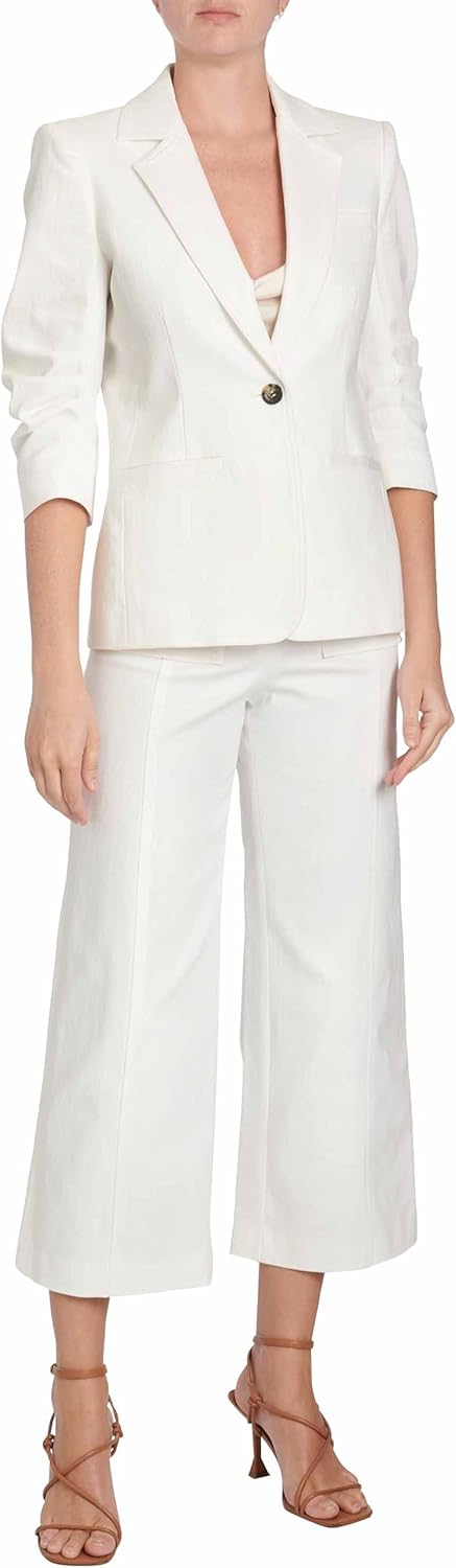 Cinq à Sept Womens White Denim Khloe Blazer