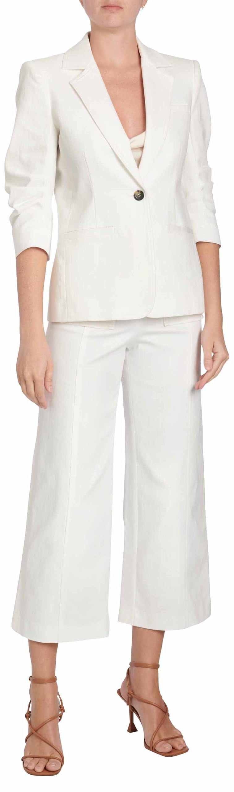 Cinq Sept Womens White Denim Khloe Blazer