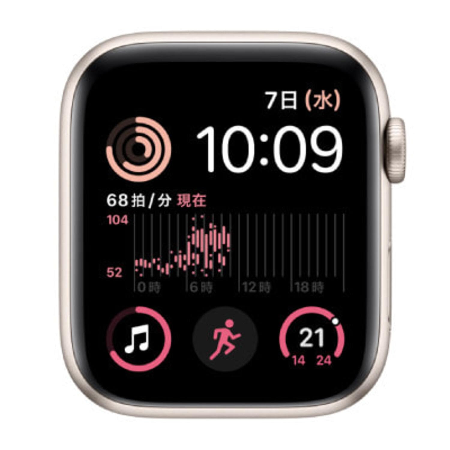 ApplewatchSE2世代スターライト美品 Apple Watch SE2（GPSモデル）44mmスターライトアルミニウムケースと