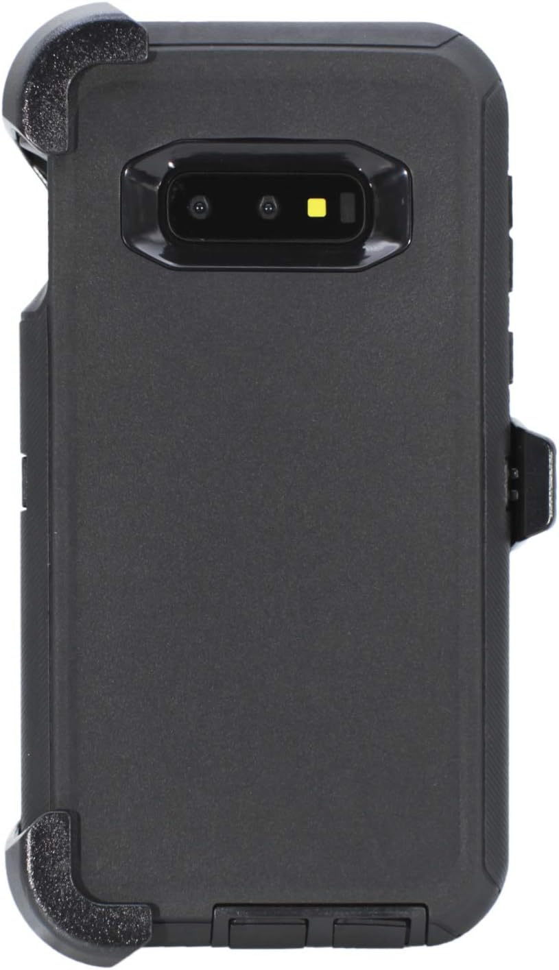 Case for Galaxy S10e (5.8") Heavy Duty Full Body Military Grade Drop Protection Carrying Cover Holder | Holster for Men Belt with Clip Stand – Black/Black