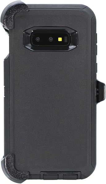 Case for Galaxy S10e 5.8" Heavy Duty Full Body Military Grade Drop Protection Carrying Cover Holder | Holster for Men Belt with Clip Stand Black/Black