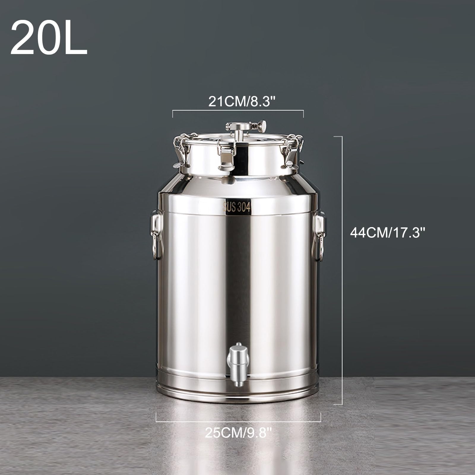 Fermentador de acero inoxidable con cierre de aire para elaboración casera de cerveza y vino, cubo de almacenamiento de grado alimenticio