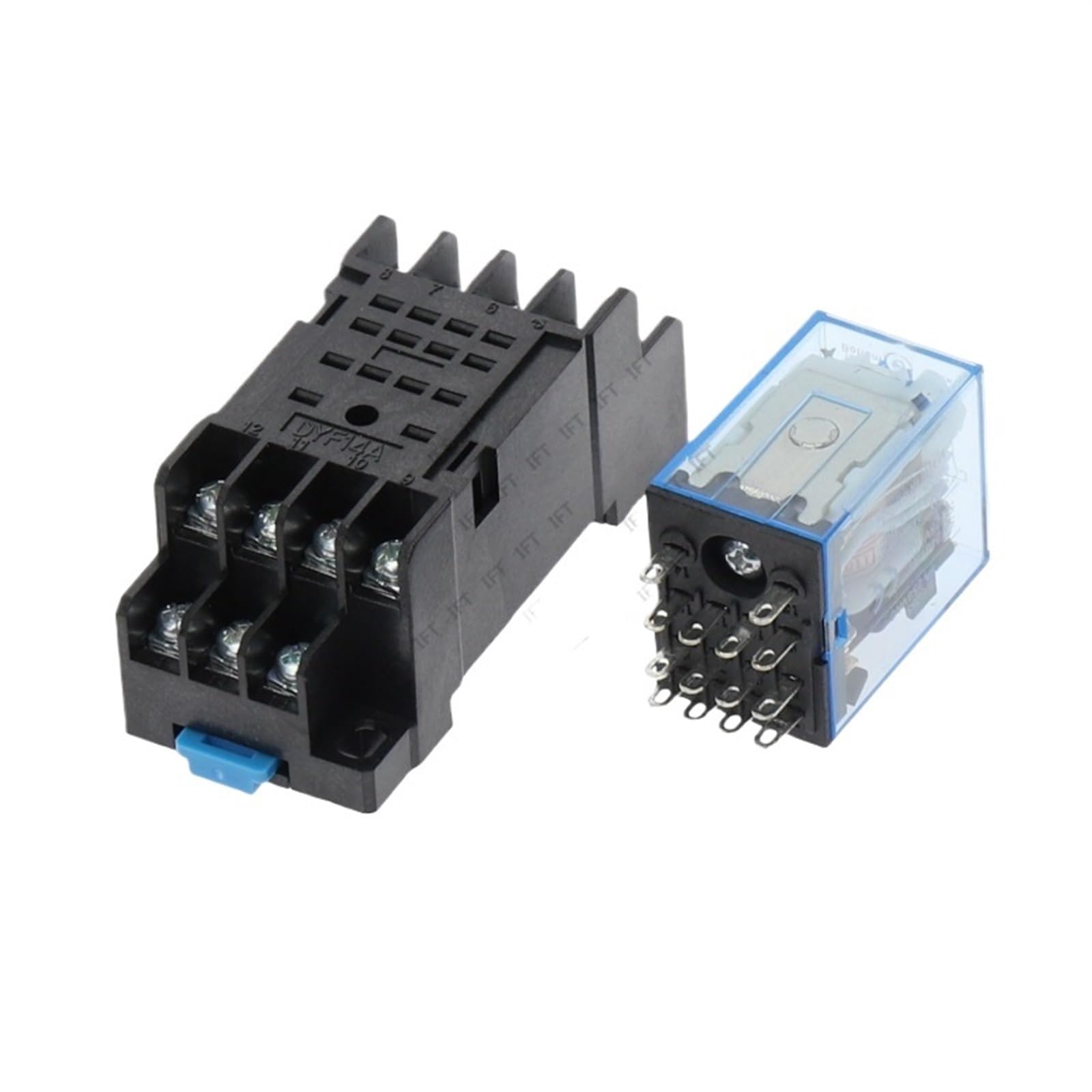 10 juegos MY4NJ 14PIN 4DPDT Mini relé electromagnético electrónico 5A bobina con Base de enchufe PYF14A AC 220V(AC 12V)