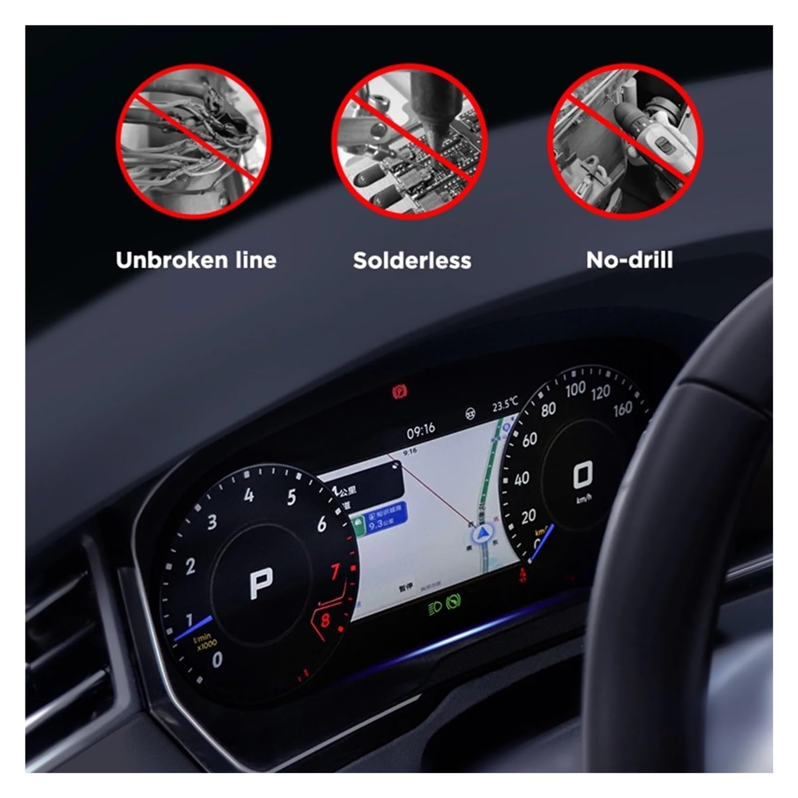 Cluster digitale per cruscotto LCD da 12,3 pollici compatibile con VW Golf 7 MK7 2013-2020 anni Supporto HDMI Radio Quadro strumenti Cockpit