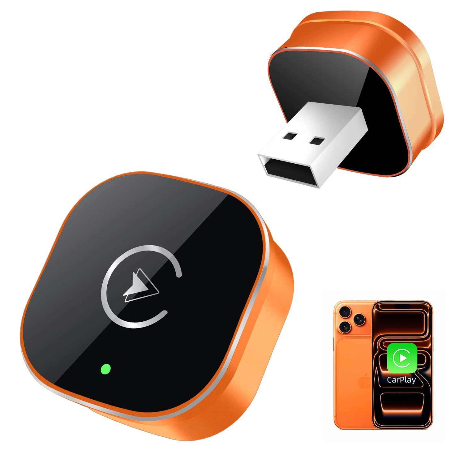 CarPlay Wireless Adapter 2026 Upgrade auf Kabelloses, Plug & Play, Mini-USB-Design für Autos mit Wired Car Play, Schnelle und Stabile Verbindung für Car Play mit iOS 10+ Wired CarPlay Autos ab 2015