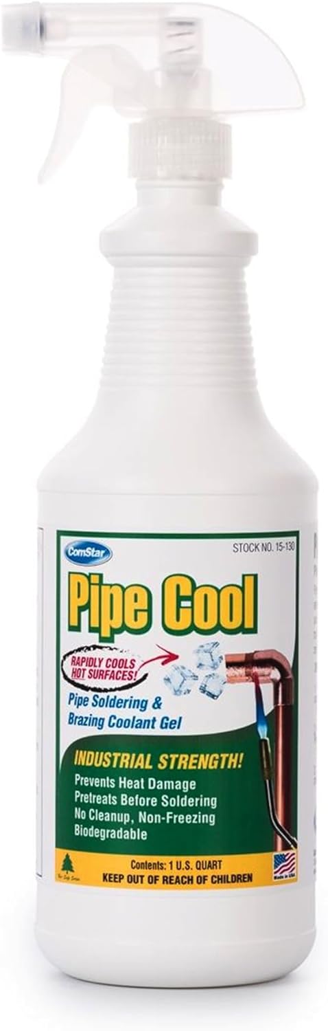 ComStar Pipe Cool,1 Quart, Pipe Soldering & Brazing Coolant Gel, Prevents Heat Damage, Instantly Cools Surfaces, Fire Retardant, Non-Toxic, No Cleanup Required (15-130)