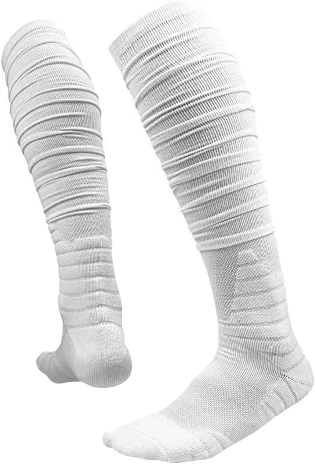 Hotfiary Scrunch Football Socks Extra Long Padded Football Socks with Ankle Support Knee High Athletic Socks for Youth Adult
