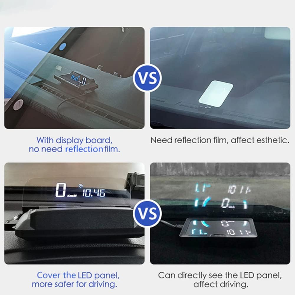 Riloer 3D HUD Head Up Display Speedometer Digital Speed MPH Overspeed Alarm Fatigue Driving Alert Altitude Windshield Projector Universal for All Cars Truck Vehicle