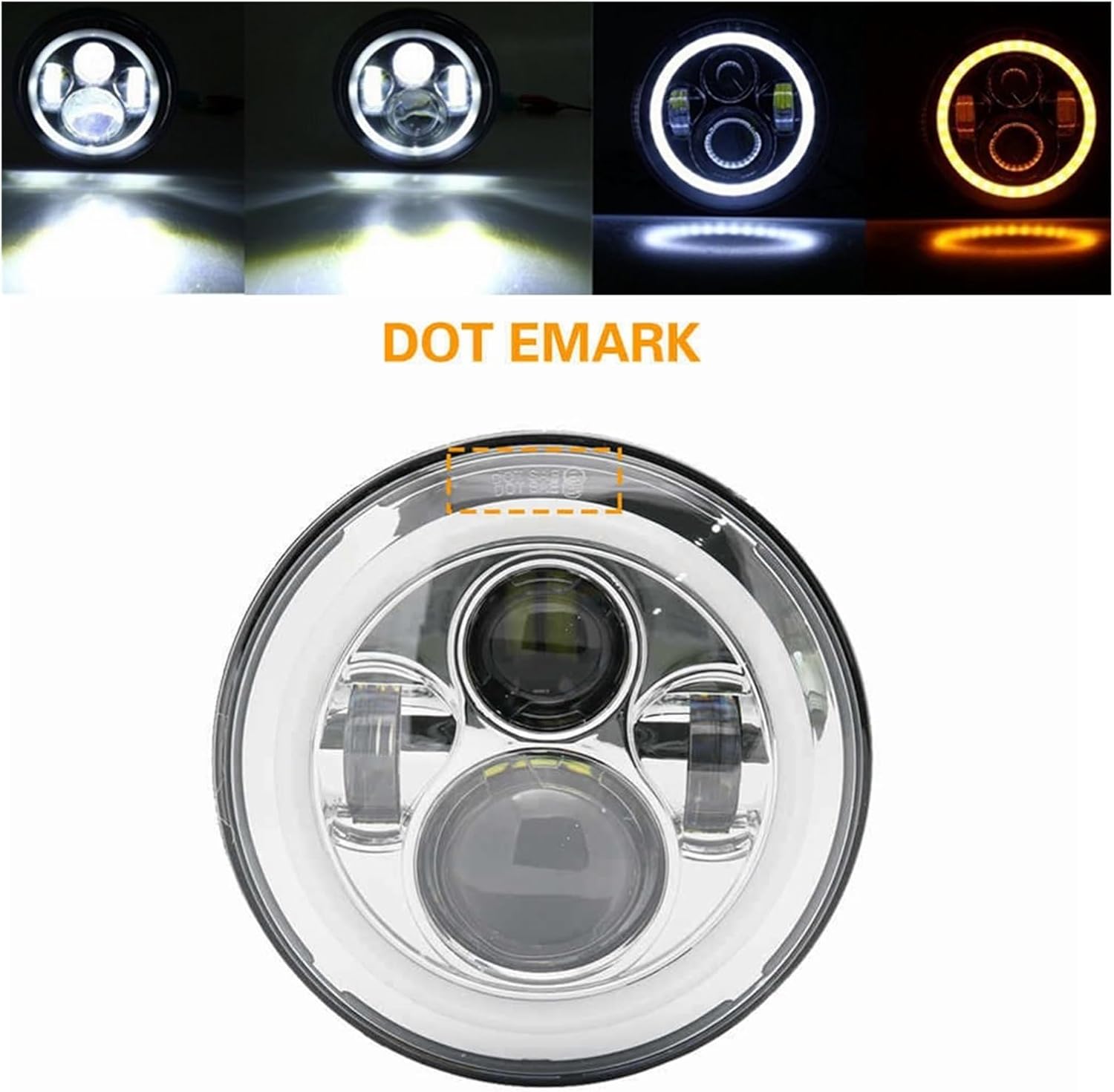 オートバイ ヘッドランプ ロード用 キング用 ストリート用 グライド用 7インチ LED ヘッドライト 4.5インチ ハロー フォグ