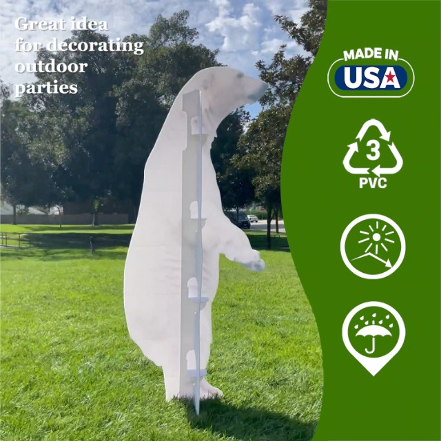 □PolarBear Standing◇Knvd Kyhn◇２６cm×１６cm◇ Arctic Polar Bear Standing Life Size Statue Display Prop – LM