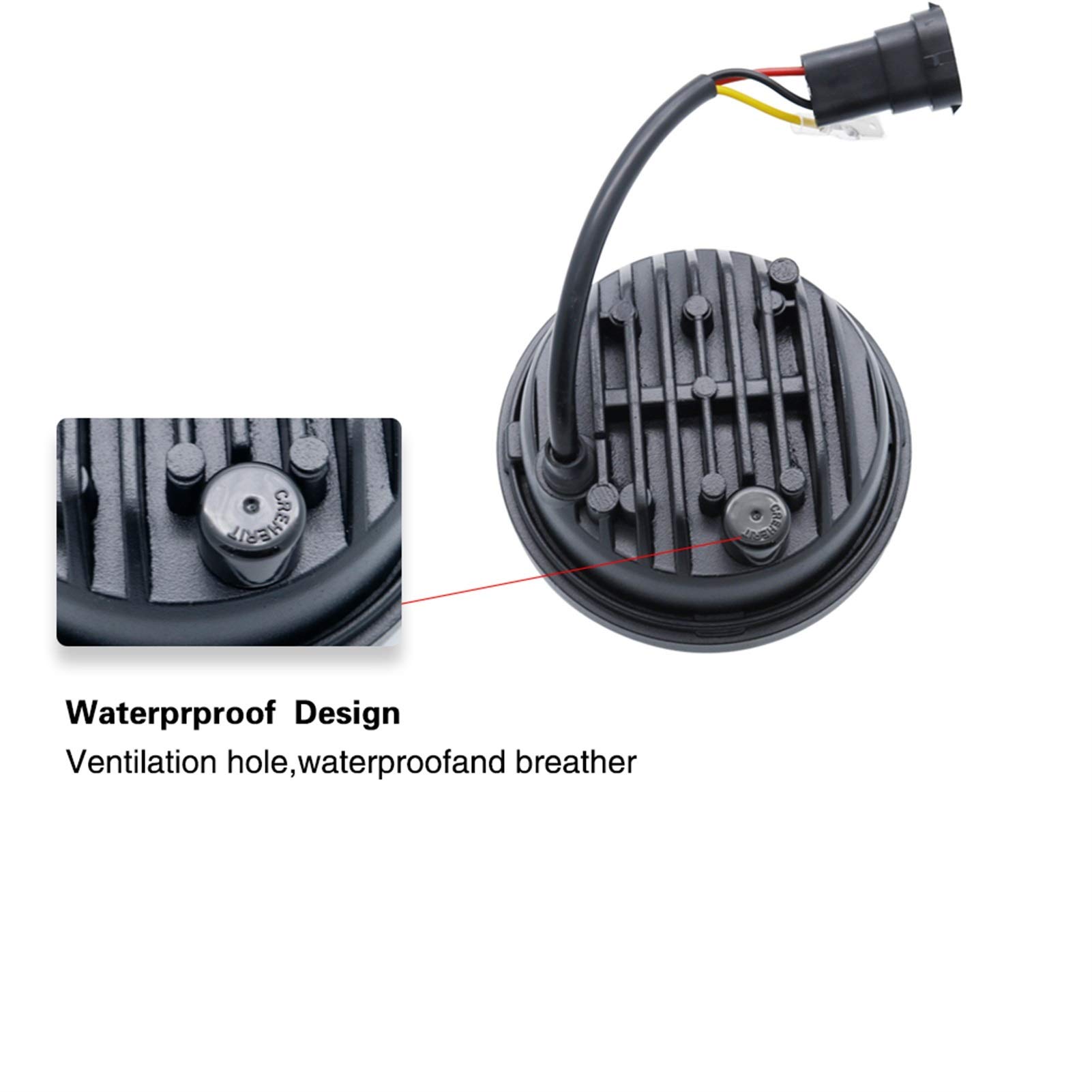 Do motocykla 2 szt. 4.5 cala Led światła przeciwmgielne DRL Led mgła efekt aureoli 30 W okrągła wodoodporna 4 1/2 pomocnicza lampa mijania (kolor: Chroem)