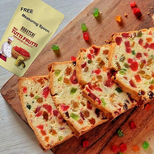 Image of BOGATCHI Red Tutti Frutti for Decorations, Sprinkles for Cakes and Ice-Creams, Red Tutti Frutti, Delicious and Tasty, 200g with Free Measuring Spoon