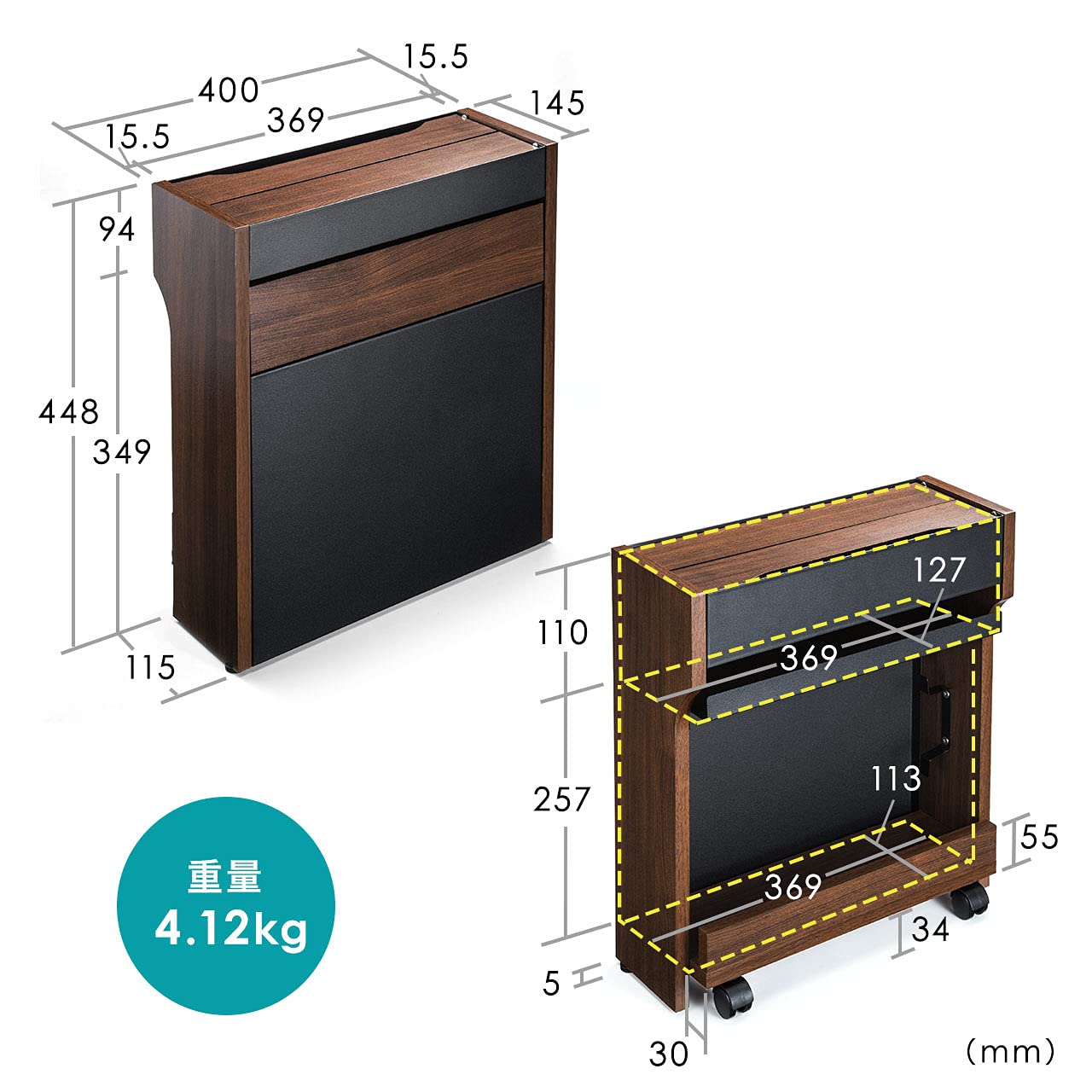 ルーター収納40（W40×D26.5×H80cm） ブラウン 【完成品】 ルーター収納40（W40×D26.5×H80cm） ブラウン 【完成品】の通販 by ひ