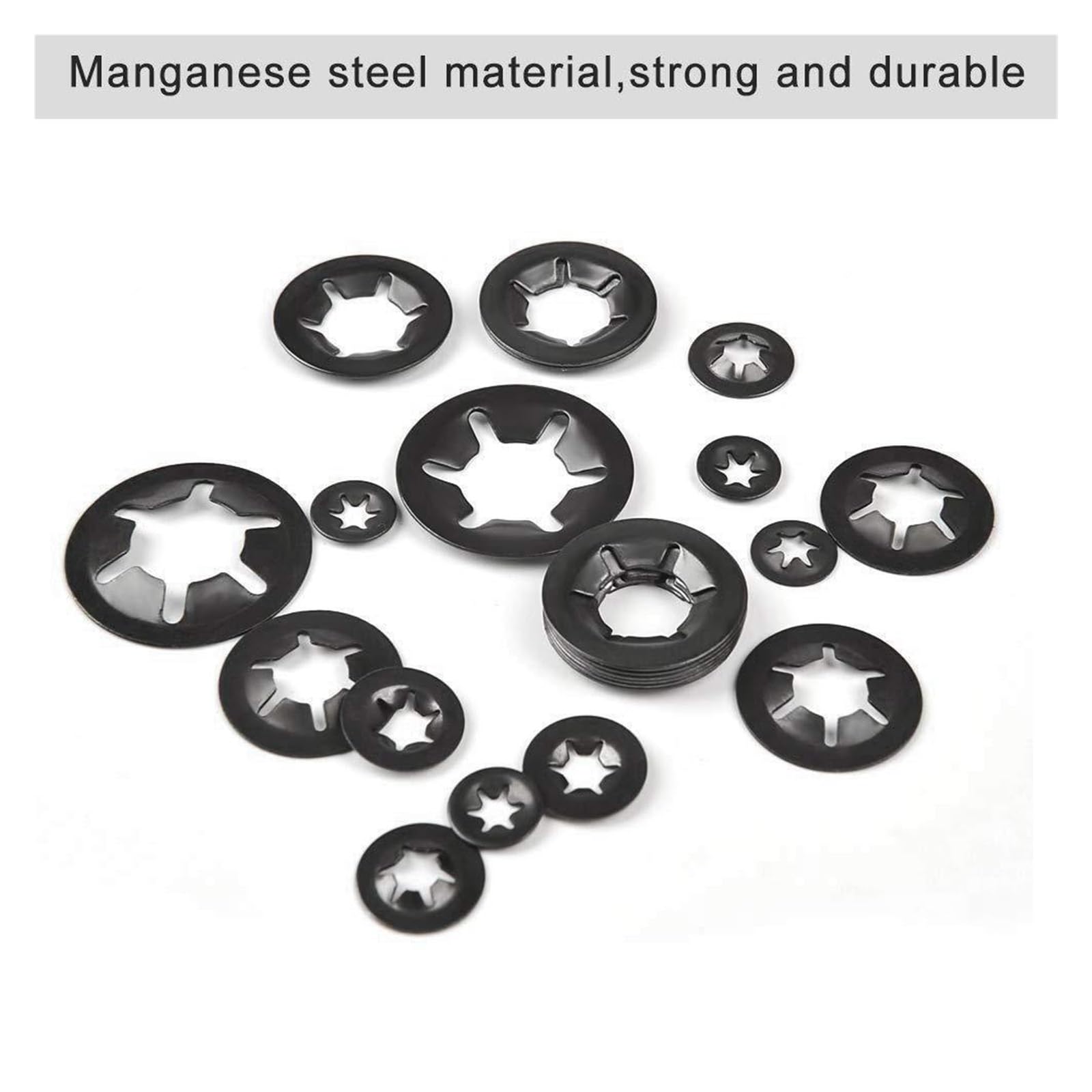 260 Uds M3 M4 M5M6M8M10M12 arandelas de seguridad Push-in sujetadores de bloqueo de estrella rápida de Metal Clip de retención tuerca de estrella
