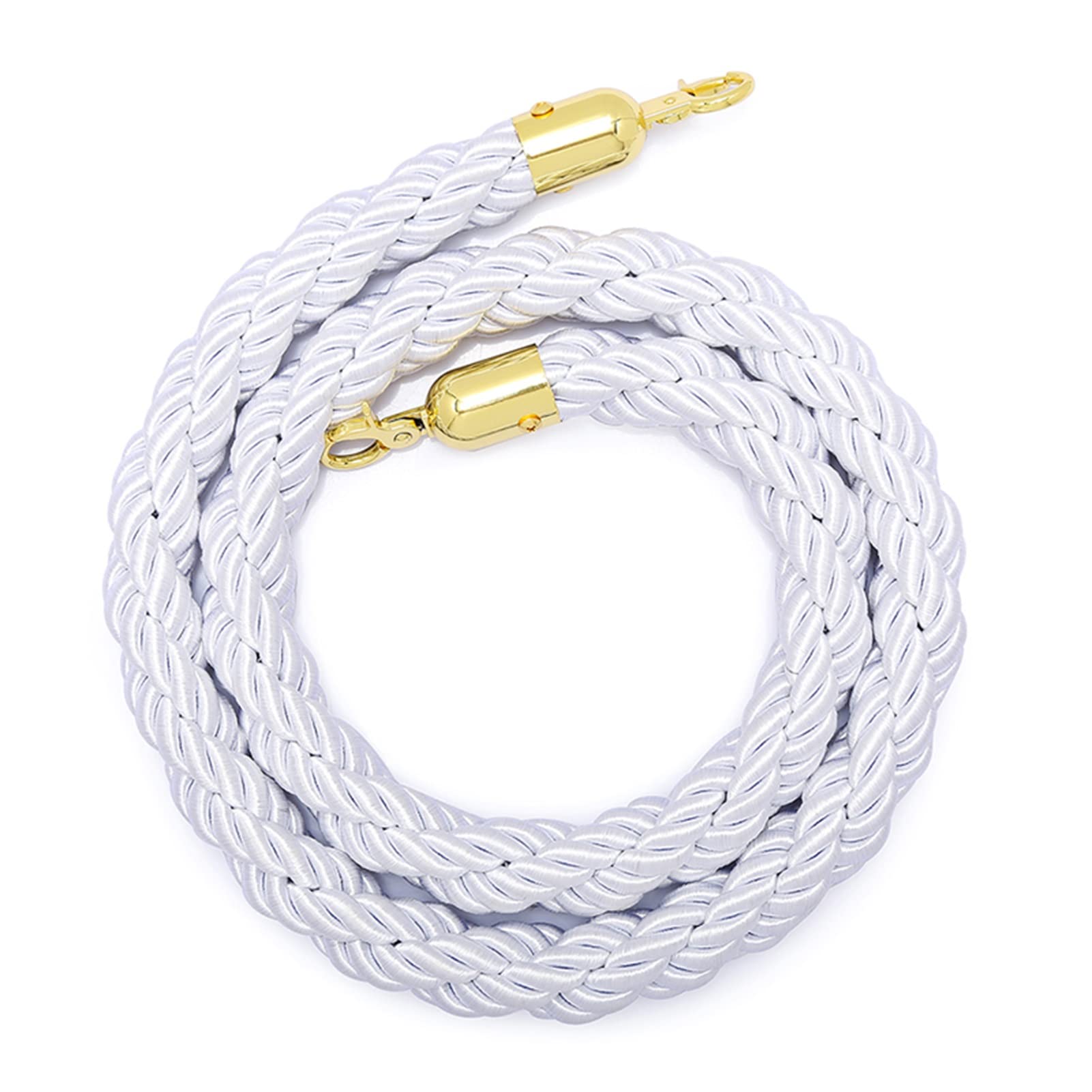 AUNANGLJSCS Rope barriers, Rope Divider,Hanging Hemp Braided Stanchion, Home Theater Crowd Queue Barrier Twist Ropes(White,1.5M/4.9Ft)