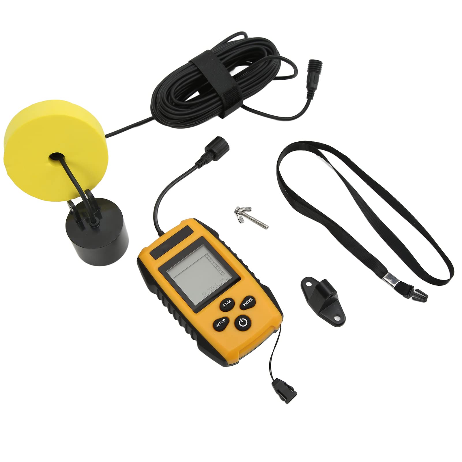 FTVOGUE Ecoscandaglio, Ecoscandaglio Cablato con Display LCD HD per Pesca in Kayak e in Barca, profondità Massima 328 Piedi
