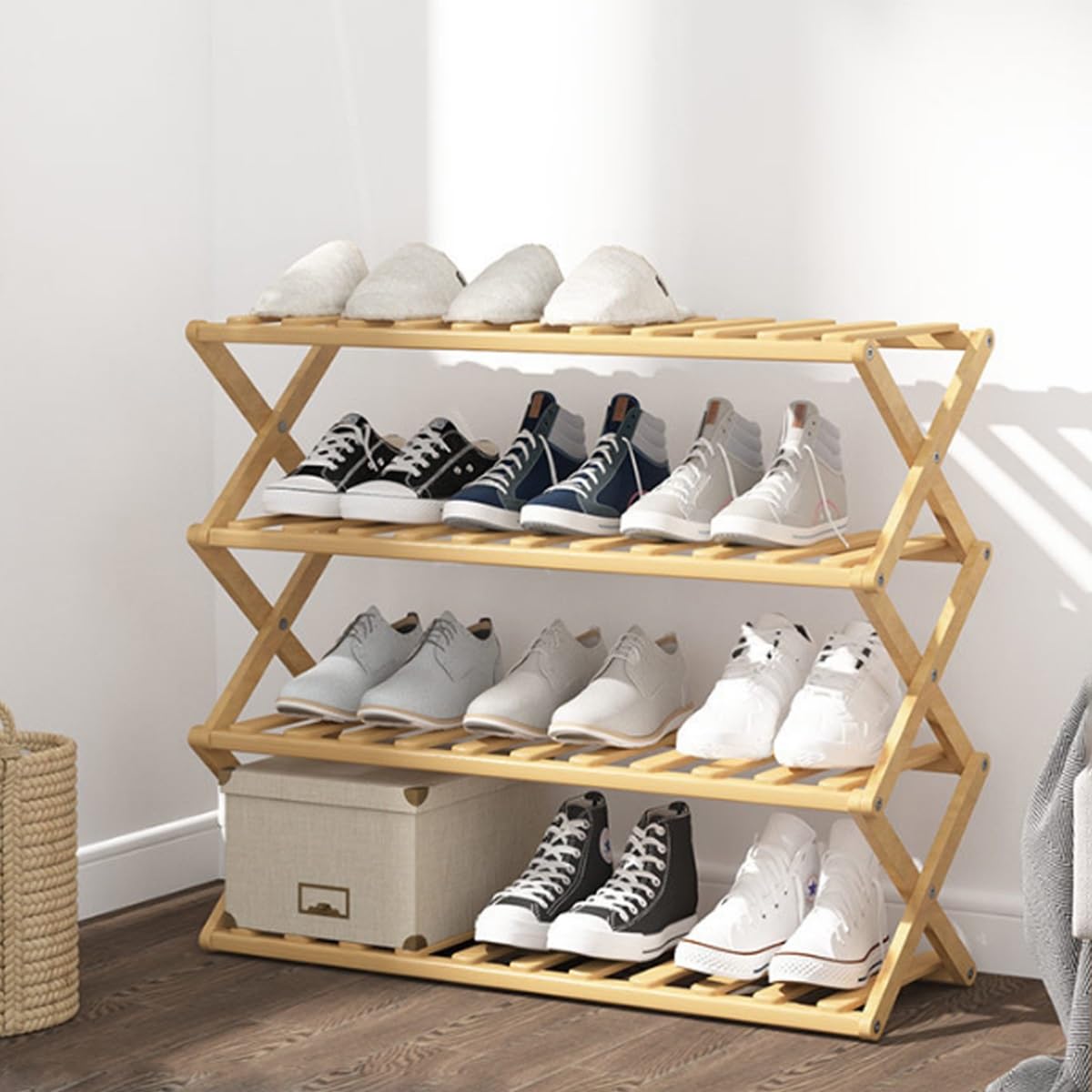 Étagère à chaussures pliable pour en finir avec le désordre dans l'entrée de l'appartement