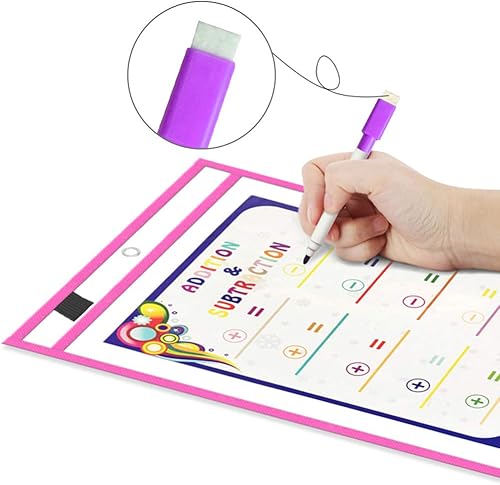 Miniatura 4 de Protectores de hojas de borrado en seco, paquete de 30 unidades, reutilizables, de gran tamaño, de 10 x 13 pulgadas, fundas de plástico