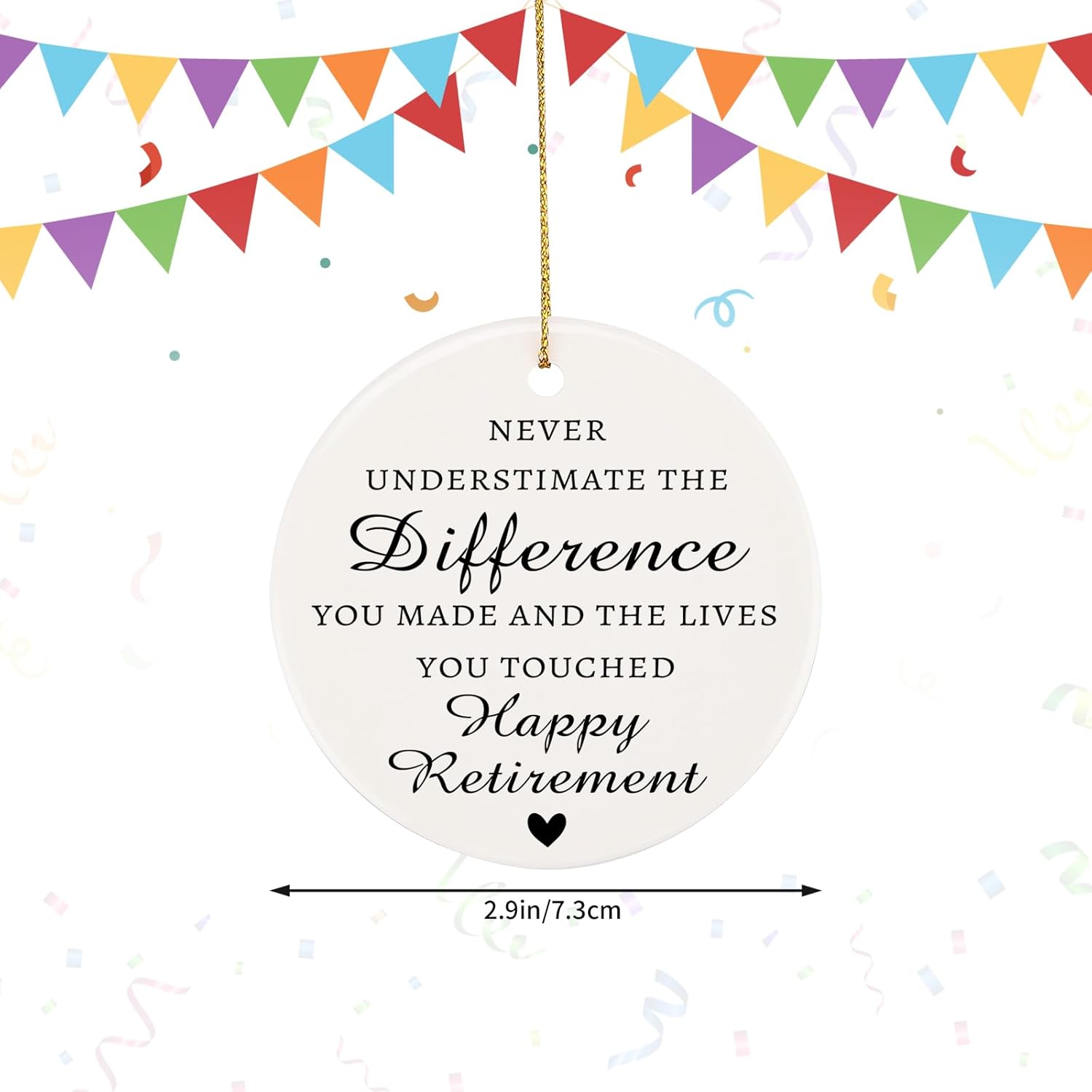 Retirement Gifts for Women Men, Retirement Ornament Gift 2026 for Teacher Boss Nurse Friends Grandparents, Ceramic Retired Keepsake Decor for Xmas Tree - Image 2