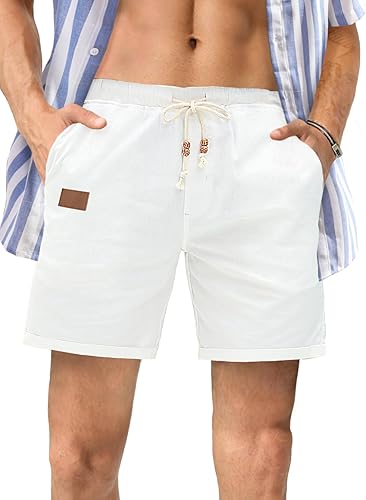 JMIERR Mens Casual Cotton Linen Shorts buy online shopping in pakistan