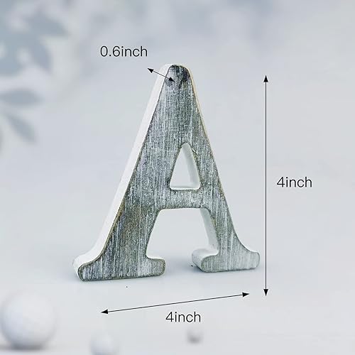 Miniatura 9 de WOODOUNAI Letras de madera rústica sin terminar de 4 pulgadas para decoración de pared, letras decorativas de pie en rodajas, decoración de tablero