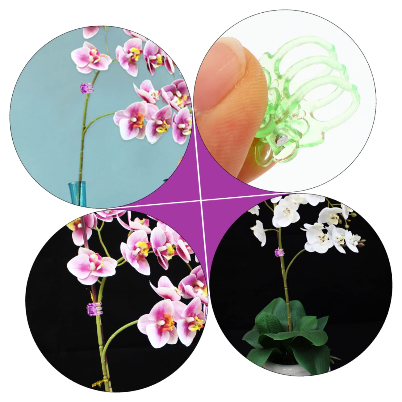 BESPORTBLE 360pezzi Pz Clip per Giardinaggio Forma di Fiore Supporti per Viti e Piante Fissaggi Pratici e Durevoli per Crescita Fiori e Rampicanti