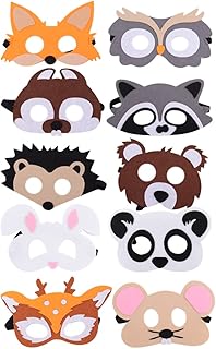 SEWACC 10 Pcs Felt Masks for Kids Interesting Mask Therian Mask Animal Masks Cartoon Felt Mask Farm Birthday Party Supplies Ornaments for Kids Fox Mask Child Face Mask Small Animals