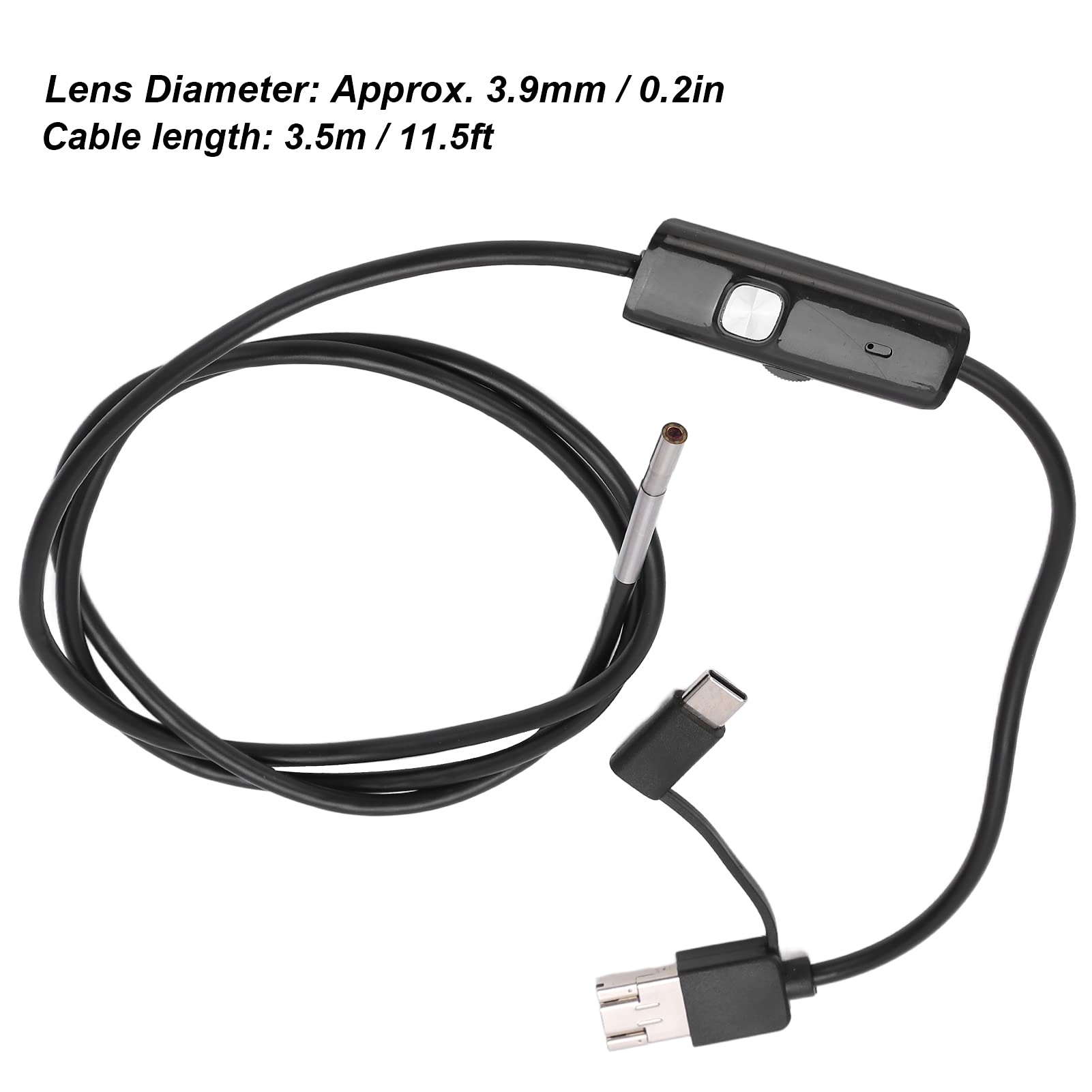Videoscopio Endoscopico 3in1 Con Obiettivo 3,9 Mm – Telecamera Ispezione USB-C Per Android/PC