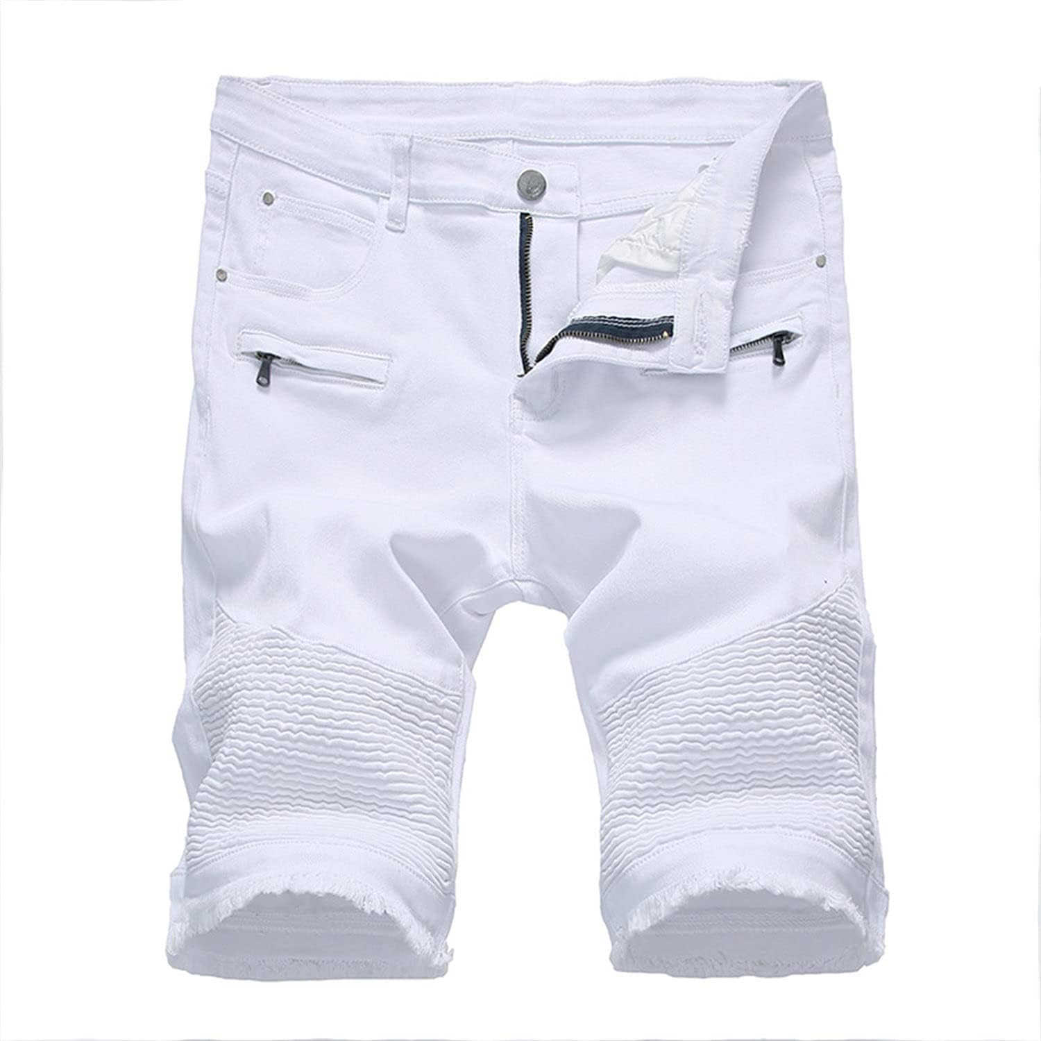 Men's Distressed Denim Shorts White, Slim Fit, Nigeria Ubuy