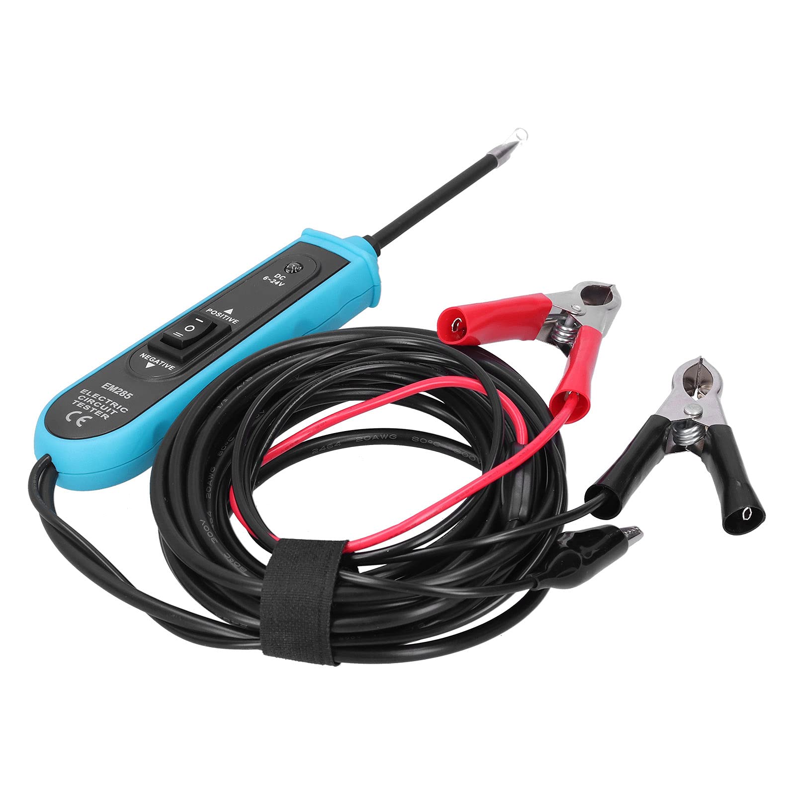 Generic Probador de Circuito EM285, Probador Eléctrico Duradero con Protección contra Sobrecarga para Diagnóstico Automotriz, 6-24 V, Cable de 4 M