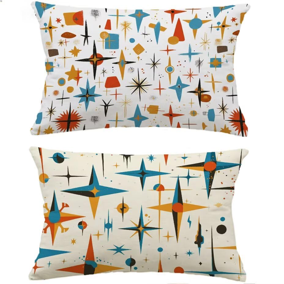 Housse de coussin extérieur aspect lin blanc 80x100 cm premium pour canapé