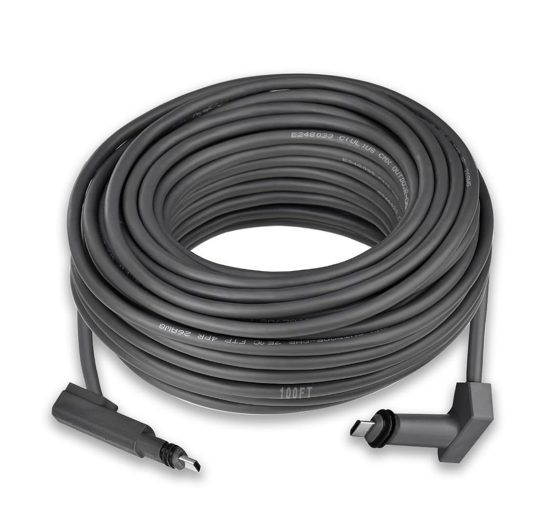Starlink 100FT Cable V2 for Rectangular Satellite Dish & Router, Waterproof Extension for Mesh Router, Grey Cable V2 100ft