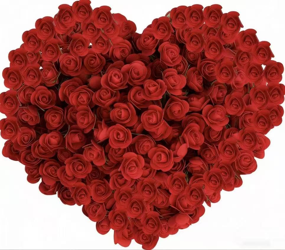 Gearific 200Pcs Mini Artificial Flower Rose Heads, Foam Artificial Rose for DIY Crafts Wedding Party Valentine's Day Festival Home Decoration (Red) โ image 1
