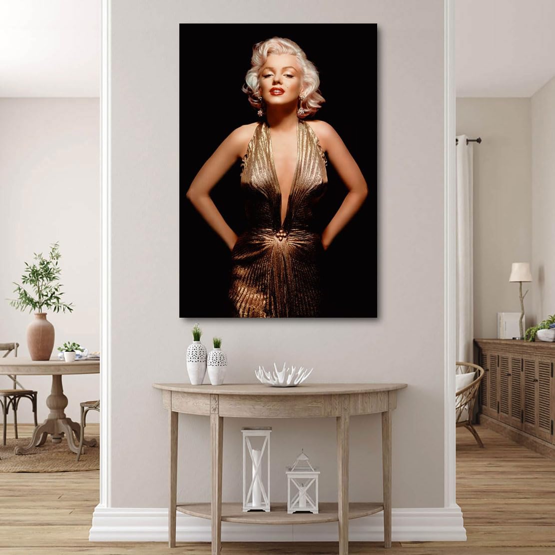 Kunstgestalten24 | Marilyn Monroe Portrait Bild Kunst | Leinwand Bild | Wohnzimmer bilder | Wandbilder | Wanddeko | XXL Bilder auf Leinwand | Moderne Bilder | Hochwertige Kunstdrucke