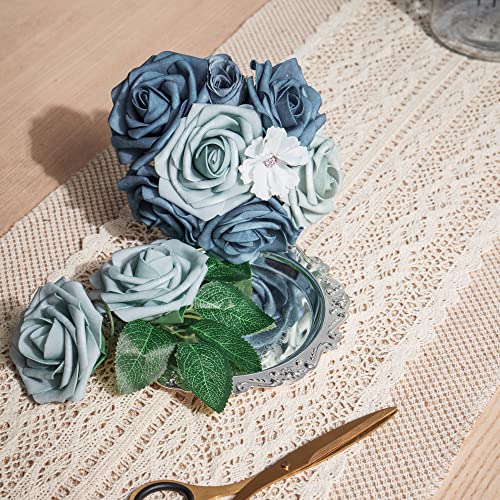 H.flolavida Artificial Flowers Combo, Fake Foam Silk Flowers For Diy Wedding Decor, Baby Shower, Bridal Shower, Wedding Bouquet, Centerpieces Floral Arrangements Party Tables Home Decorations #TOP2