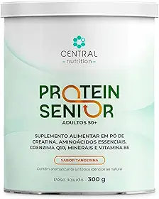 Protein Senior Adultos 50+ - Creatina + Aminoácidos + Coenzima Q10 - Sabor Tangerina 300g - Central Nutrition