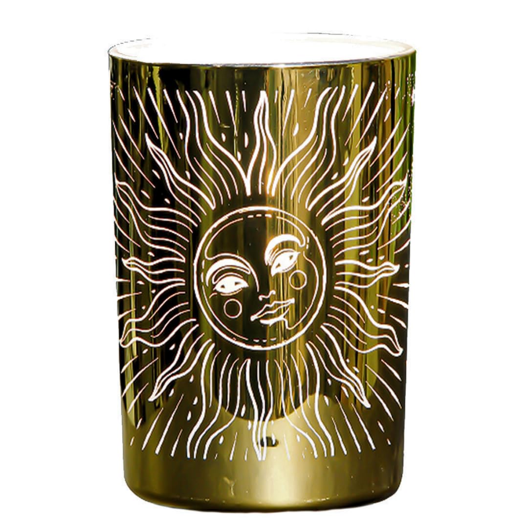 Cello Large Celestial Gold Candle Holders - Gold - Addition to Your Spiritual Room Decor, Astrology Gifts - Spiritual Gifts For Women - Table Centrepiece and Celestial Gifts - Aesthetic Room Decor