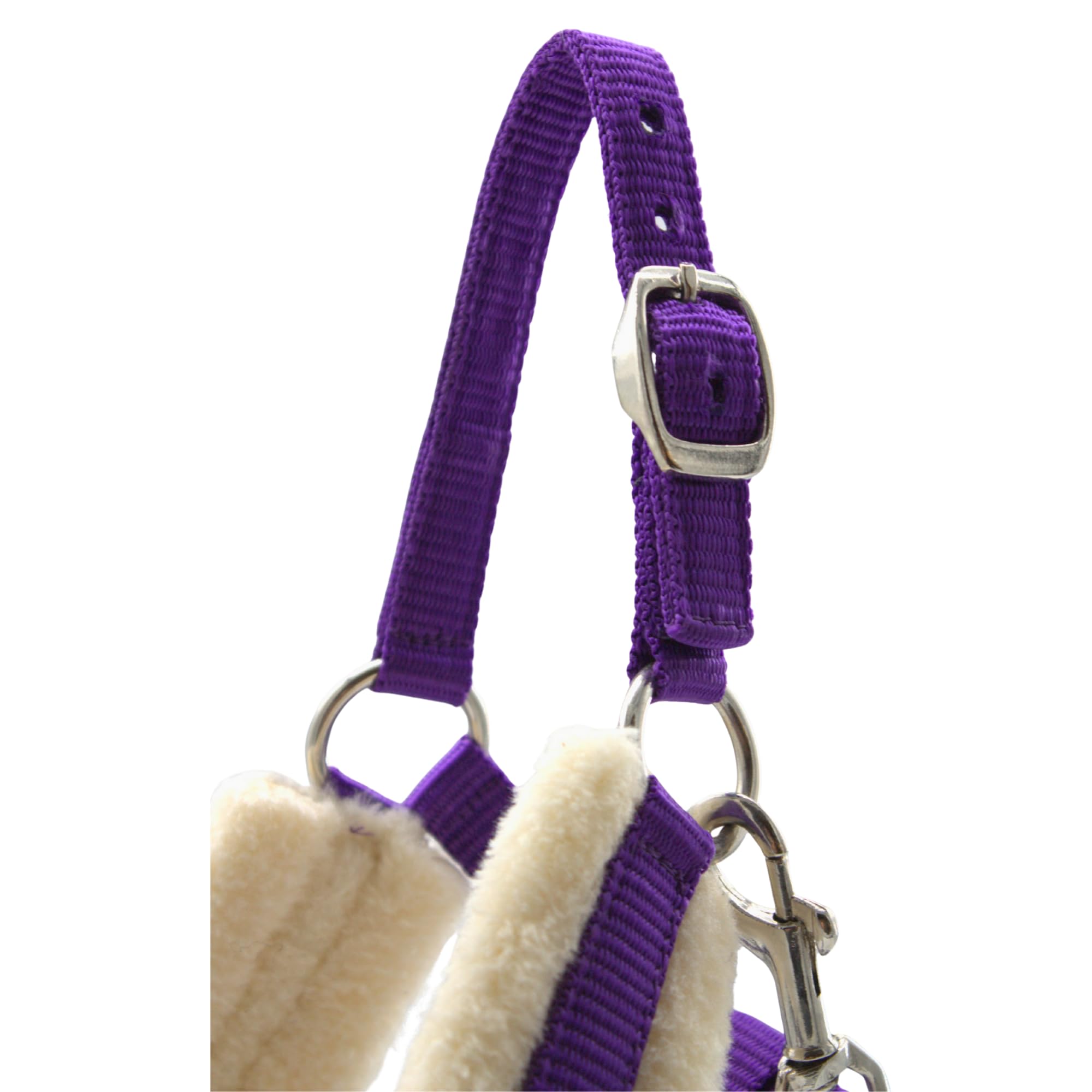 PFIFF Hobby Horse Little Lou 103129 Halter Set including Fluffy Fur Underlay and Lead Rope, Adjustable Size, Purple - Image 3