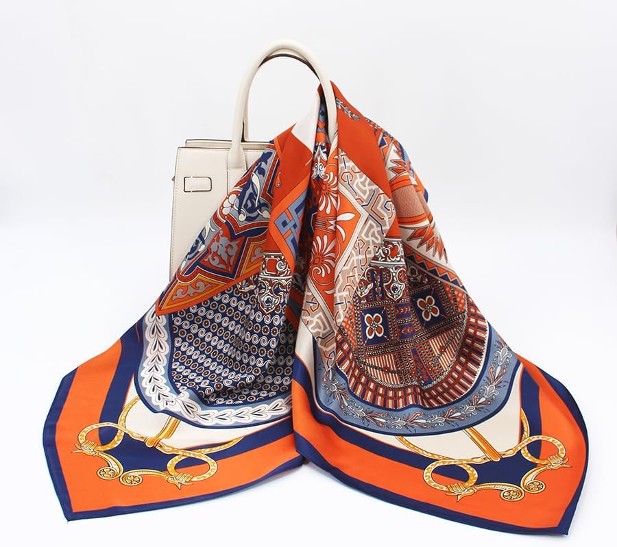 ANDANTINO 100% Pure Mulberry Silk Scarf 35" Large Square Lightweight Headscarf –Women’s Hair Wraps-With Gift Packed - Image 2