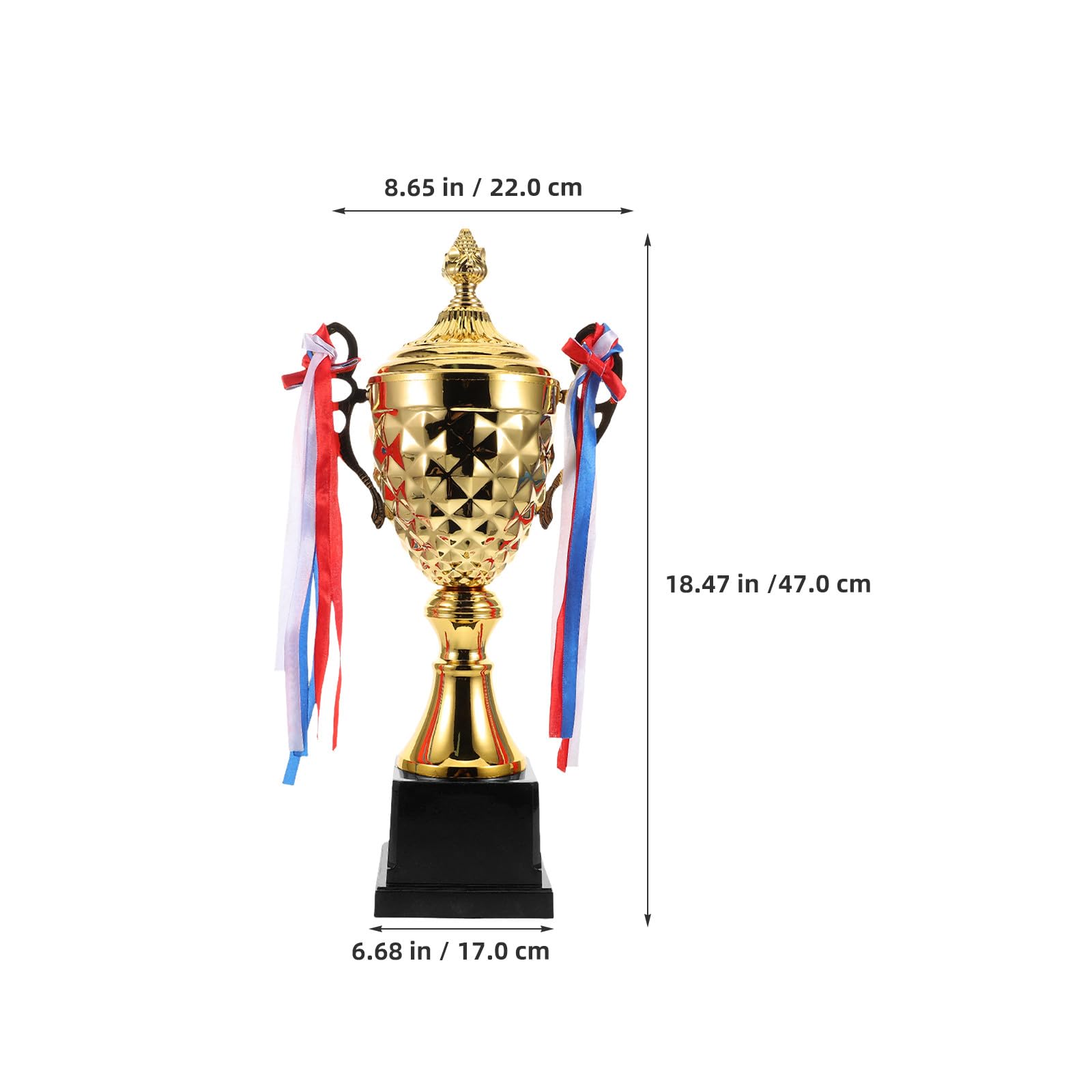 BESPORTBLE Copa Trofeo Grande de Metal para Competiciones Deportivas Premio Trofeo Versátil para Baloncesto Fútbol Atletismo y Hockey y Fácil de Exhibir