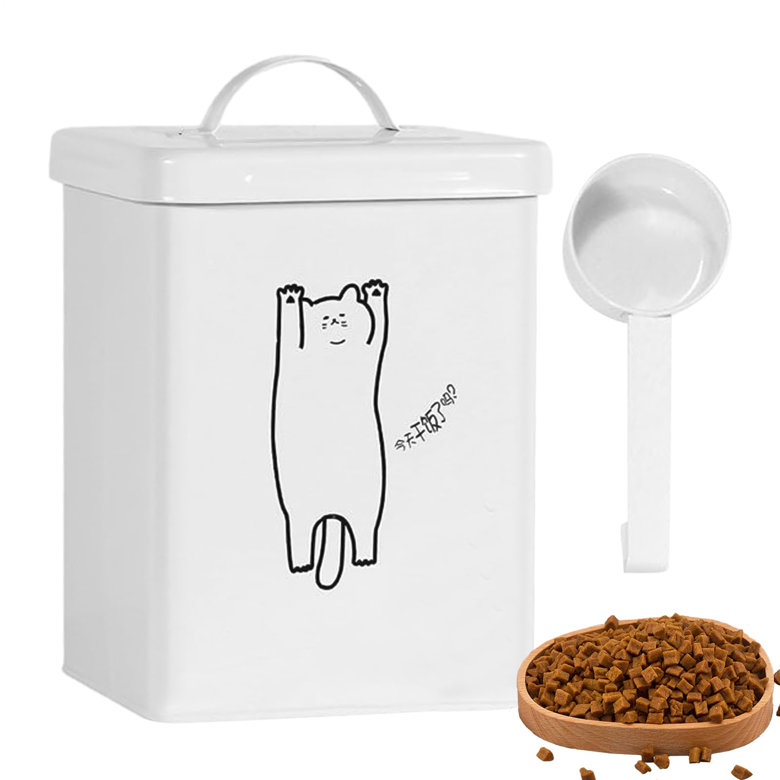 Contenedor de alimentos para mascotas: contenedor de almacenamiento de refrigerios impermeables 5L, diseño sellado duradero | Accesorio de cocina de alimenticio con tapa y cuchara, manija conven