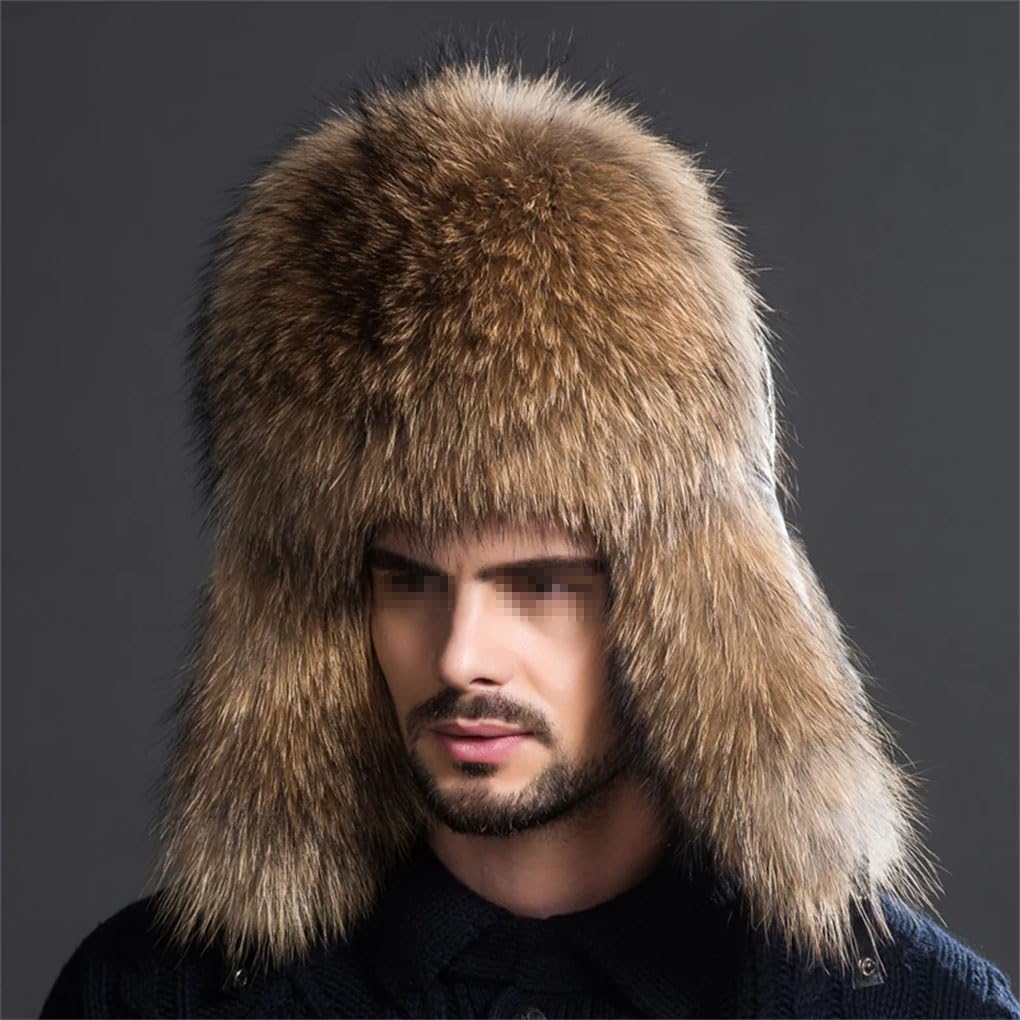 Jegsnoe Bomber in Pelliccia da Uomo Invernale Cappello Colbacco in Pelliccia Cappello da Cacciatore Cappelli da Sci da Uomo Russi Berretti in Pelle