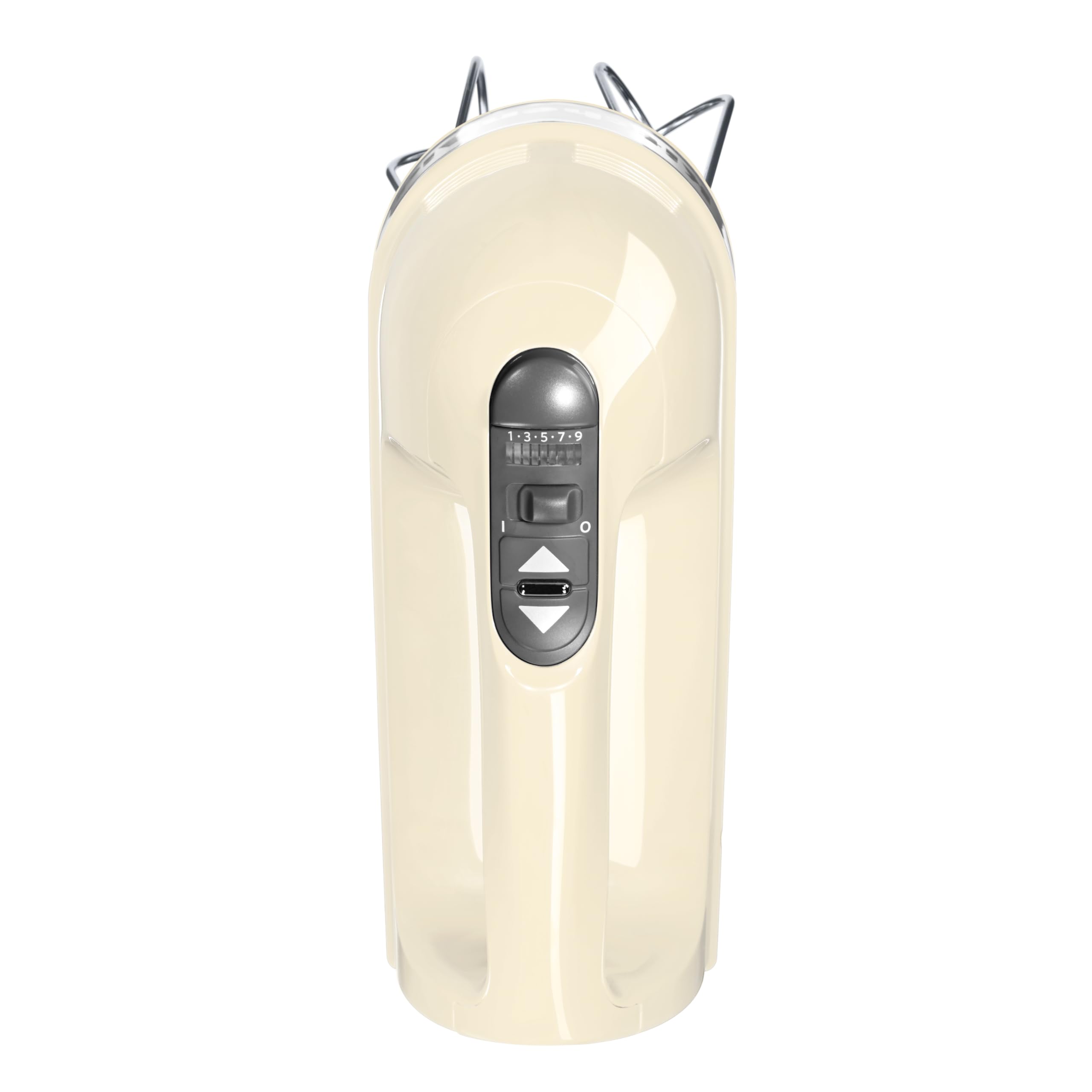KitchenAid Batteur à Main 9 Vitesses, Moteur CC 85W Silencieux avec Démarrage Doux, 6 Accessoires – Fouets, Crochets & Tige, Cordon Pivotant, Sac de Rangement, Crème Amande