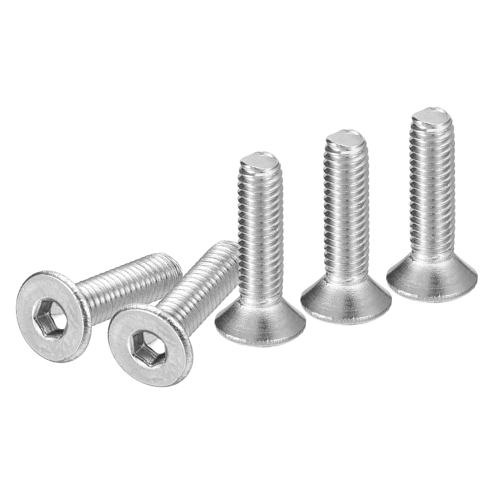 M3-0.5 x 12mm Flat Head Socket Cap Screws, 100 Pack 304 Stainless Steel Hex Socket Flat Head Screws, Full Thread, Countersunk Bolts